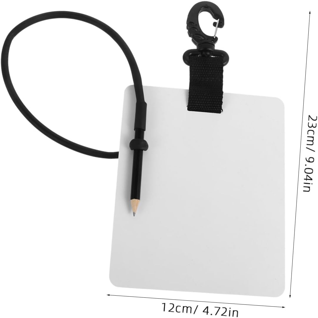 Toyvian Underwater Write Board with Swivel Clip and Pencil for Diving