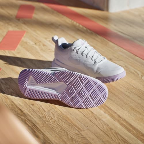 adidas Damen Court Team Bounce 2.0 Shoes, Cloud White/Core Black/Powder Plum, 49 1/3 EU – Ansicht 2