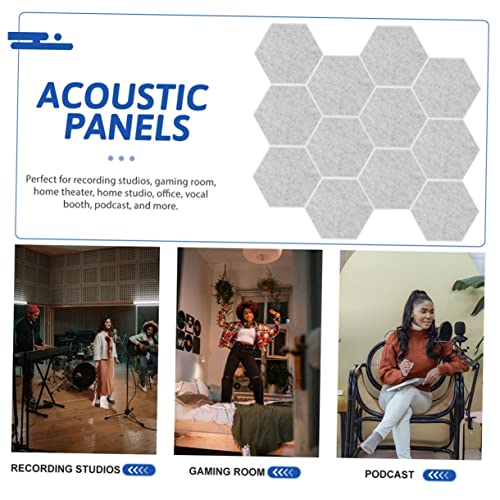 VICASKY 12pcs paneles hexagonales para aislamiento acústico para paredes, techos y puertas, reducción de ruido para estudios en casa y oficinas miniatura 7