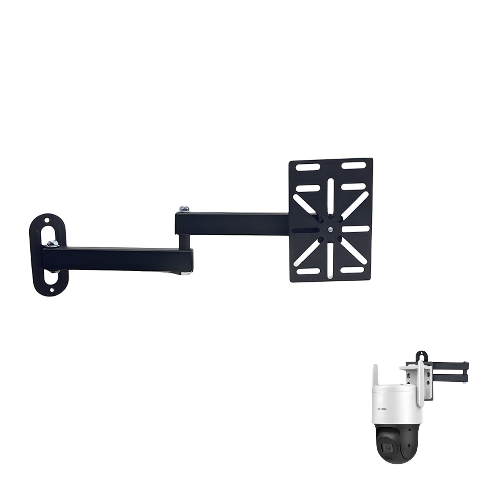 NVRTTRR Movable L-Shaped Dome Camera Bracket, Used for Wall-Mounted Installation of Security Dome Cameras, Camera Installation, (Movable L-Shaped Bracket + Wall-Mounted Bracket) (7.8in+7.8in)