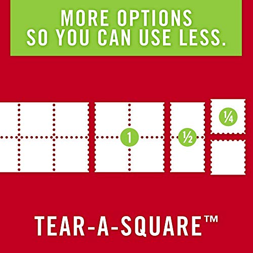 Brawny Tear-A-Square Paper Towels, 12 = 24 Regular Rolls, 3 Sheet Size Options, Quarter Size Sheets, 12 Count, 12 Count (Pack of 1)