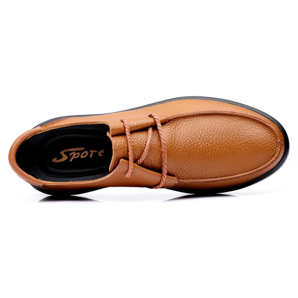 Zapatos de vestir para hombre, mocasines de piel auténtica, cómodos, informales, de negocios, zapatos planos
