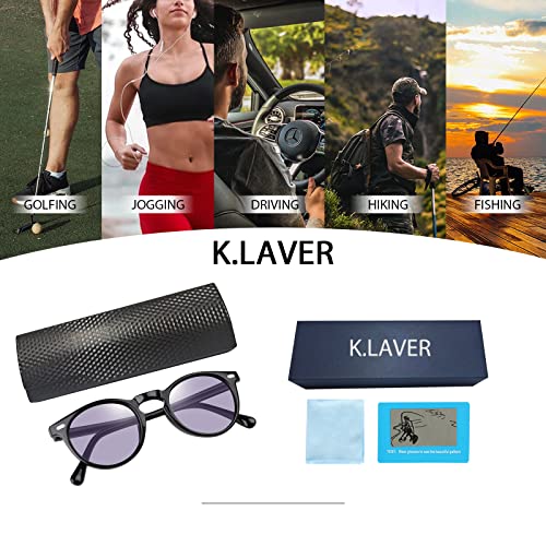 Image of K.LAVER Photochromic Polarized Sunglasses For Men Women UV Protection Round Clear Driving Glasses Anti Glare Eyewear Glasses