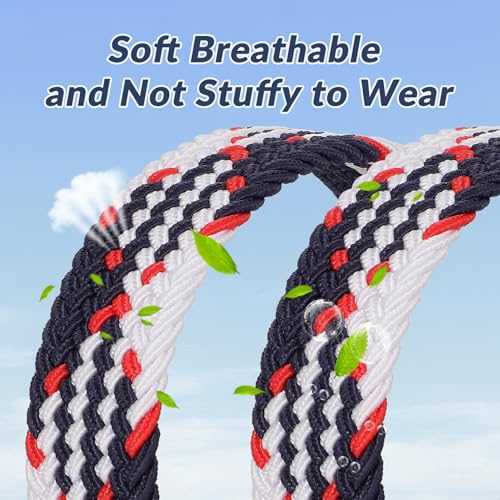 Image of BELTROAD Elastic Braided Belt Mens Golf Belts No-Hole Design Lightweight Breathable Woven Stretch Belt for Golf Casual