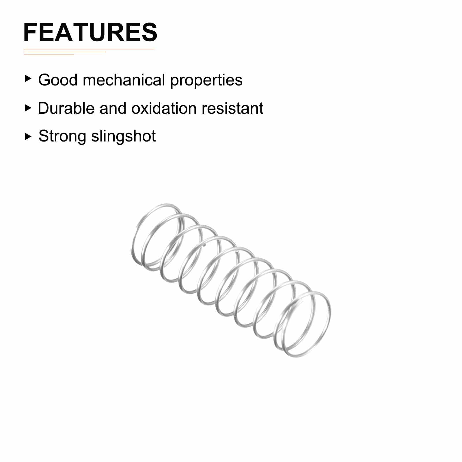 DTGN 0.3x5x15mm(DxODxL) Compression Spring - 10Pack - Good for Machinery - Spring Steel Extension Spring - Gray - Image 3