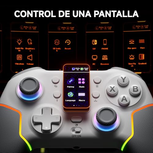 Image of ECHTPower Wireless PC Gaming Controller with TFT Screen, Hall-Effect Joysticks No Drift, 1000Hz Polling, Dual Hall Triggers, Turbo & RGB, Multi-Platform PC Controller for Windows /Switch /Android /iOS