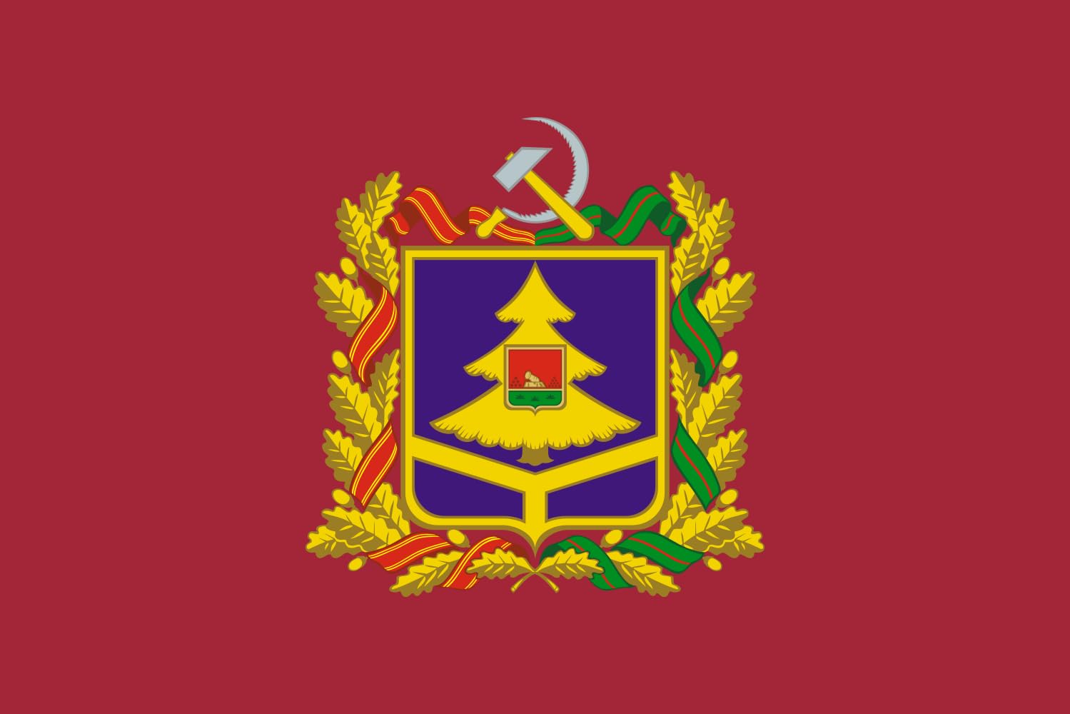 Drapeau oblast de Briansk moyen modèle paysage en tissu résistant