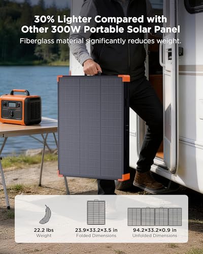 Image of ZOUPW 350W Portable Solar Panel N-Type 16BB for Power Station | 25% High Efficiency Foldable Solar Panel for Jackery /EcoFlow Delta /Anker /Bluetti,IP68 Waterproof for Camping RV Power Backup