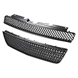 For Chevy Impala ABS Plastic Mesh Style Front Upper+Lower Grille (Black) - 9th Gen GM W-body