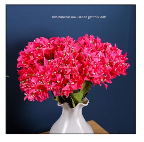 Image of SPHINX Artificial Bougainvillea 5 Heads Bunch Without Vase for Home Decor,Centerpieces, Christmas Decorations, Welcome Reception, Dinner Table decor Approx Height 50 cms- (1 Piece, Pink)
