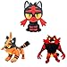 xuekun 3 Unids / Set Pokemones Series Anime Litten Torracat Incineroar Peluches de Peluche Muñeca para Niños Niños 20-32Cm