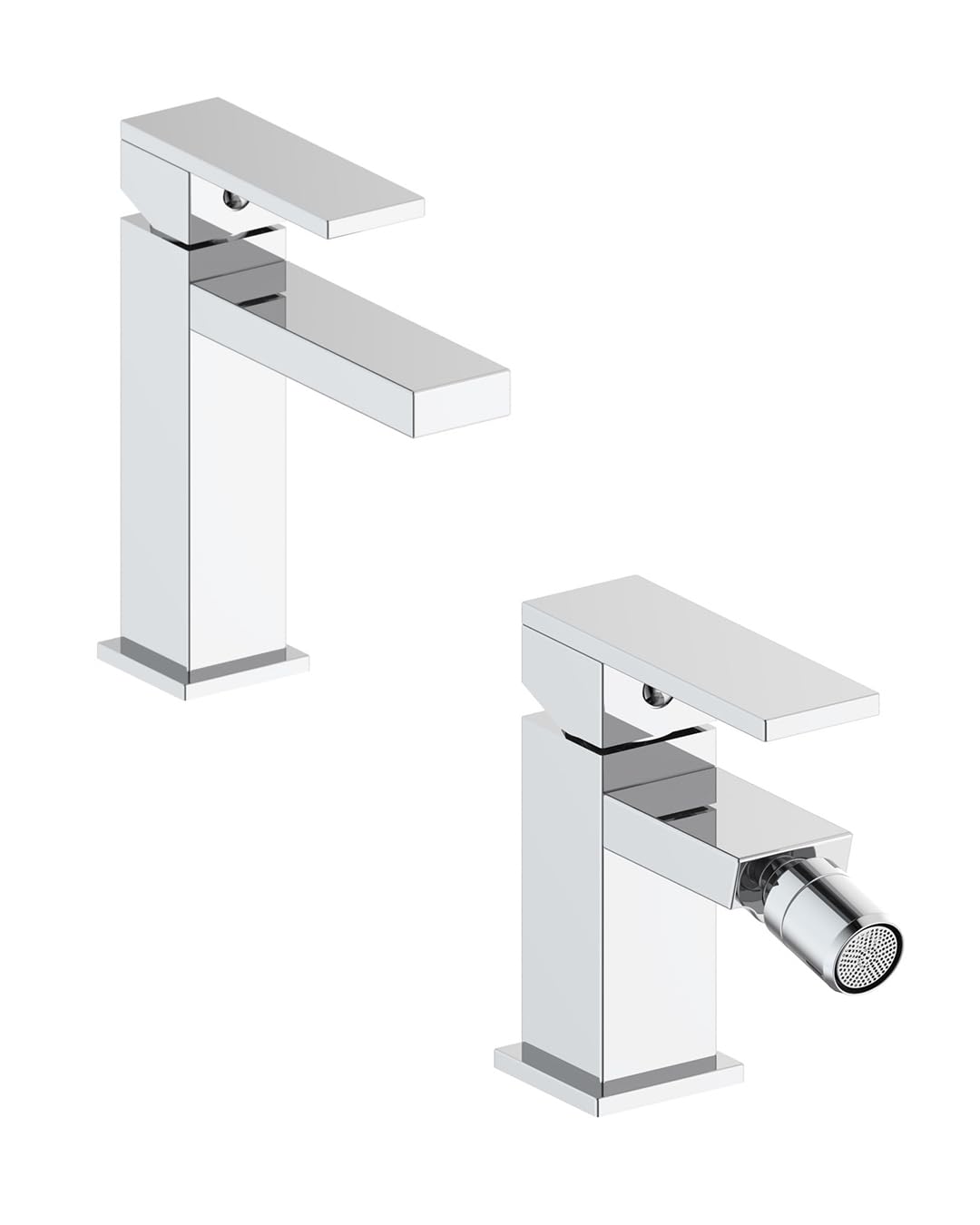 Set rubinetti miscelatori lavabo e bidet cromo - monocomando - Boleco