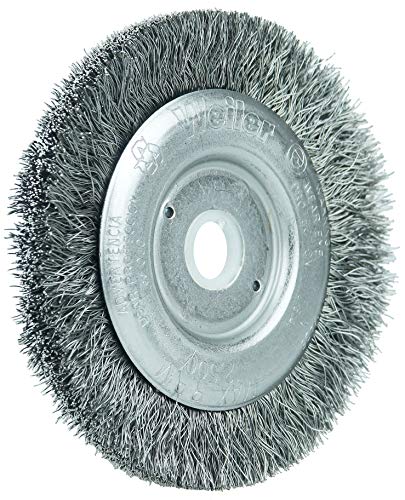 Image of Weiler 00214 3 inch Narrow Face Crimped Wire Wheel, .008 inch Steel Fill, 1 /2 inch-3 /8 inch Arbor Hole, Made in the USA