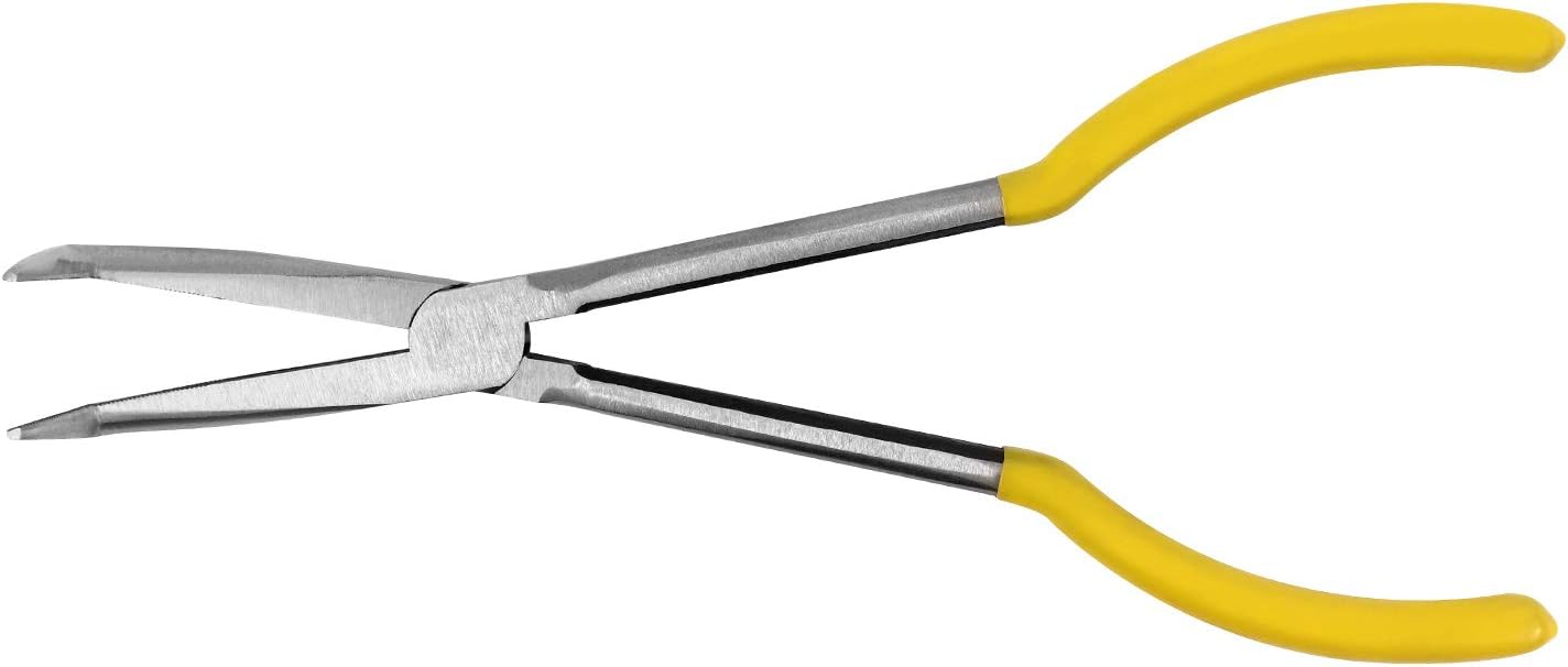 QWORK® Bent Nose Pliers, Extra Long Steel Pliers with Curved, Bent 90°, 10-1/2" / 270mm, 90-degree Nose Pliers, 10-1/2 Inch - Image 3