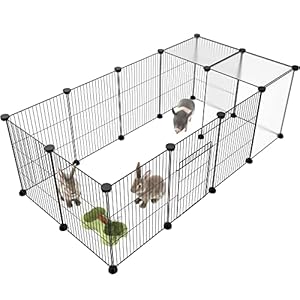 HOMIDEC-Pet-PlaypenSmall-Animals-Cage-DIY-Wire-Portable-Yard-Fence-with-Door-for-IndoorOutdoor-UsePuppiesKittiesBunnyTurtle-48-x-24-x-16