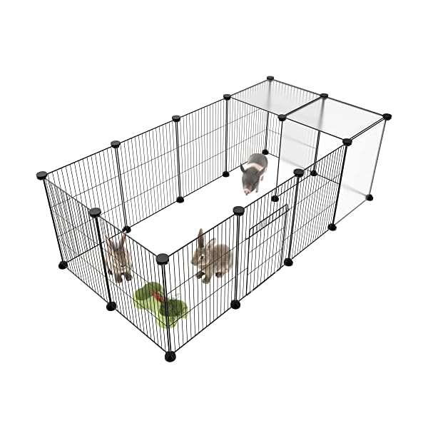 HOMIDEC-Pet-PlaypenSmall-Animals-Cage-DIY-Wire-Portable-Yard-Fence-with-Door-for-IndoorOutdoor-UsePuppiesKittiesBunnyTurtle-48-x-24-x-16