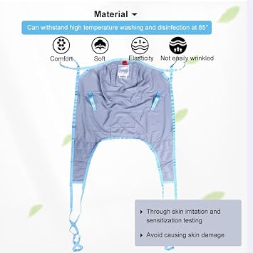Medical Patient Lift Sling Universal Lift U Sling 605lb Capacity Divided Leg Slings for Patient Lift Toileting Transfer Slings Split Legs with Commode Opening Compatible with Various of Lifts (XL)