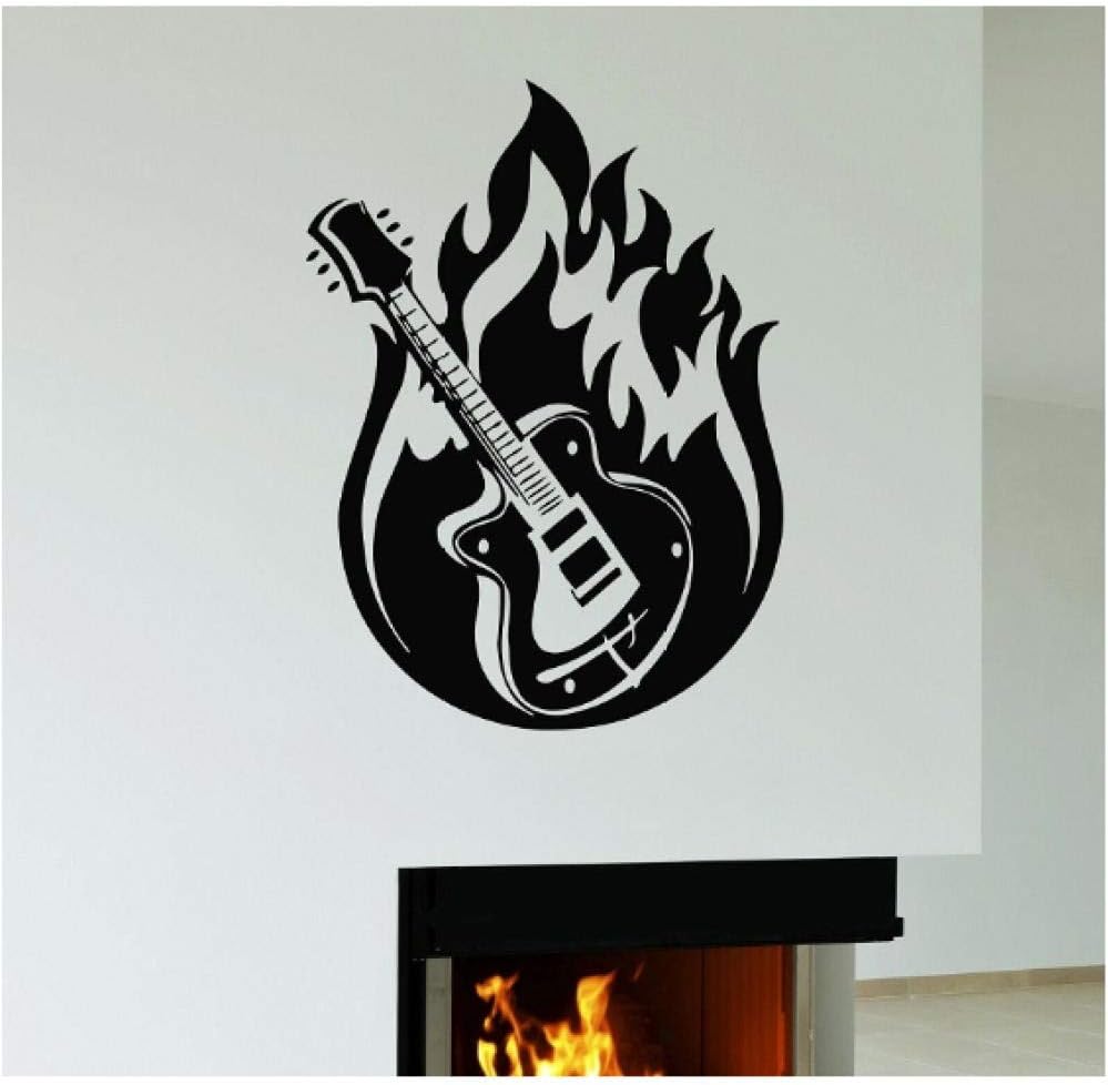 Wall Sticker Guitar Music Hard Rock Metal Music Vinyl Applique Home