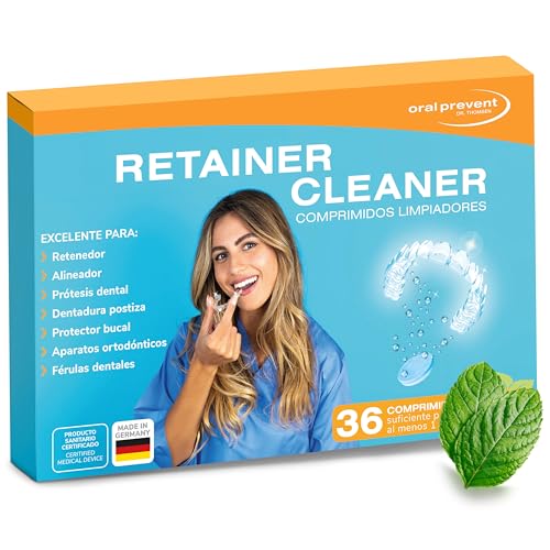 Oral Prevent Retainer Cleaner Tabletas Limpiadoras (36 uds) - Pastillas Limpieza Ferula Dental - Limpiador Ferula Dental - Invisalign - Menta fresca