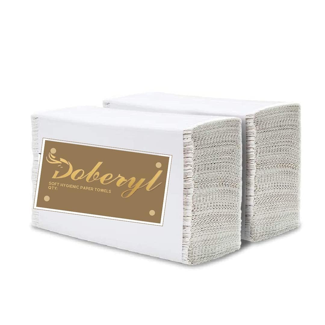 Doberyl Multi Fold Hand Towel- M Fold Towel - White Folded Towel Sheets 21 cm X 20 cm Essential M Fold Towel/Tissue Paper, Soft Hygienic Multifold Paper Napkin (2)-image-45