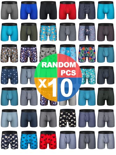 Mens Underwear Cotton Boxer Briefs Comfy Breathable 6