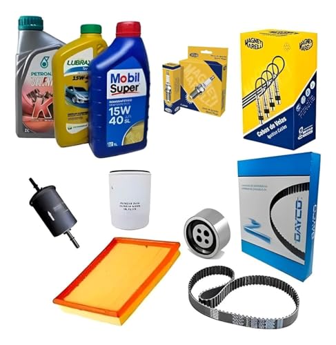Kit Óleos Filtros Cabos E Velas Correia Tensor Palio Fire 1.0 8V 2001 á 2010 Siena Fire 1.0 8V 2001 á 2009