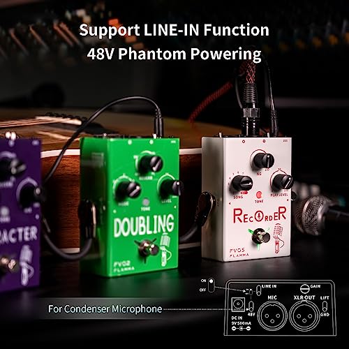 Image of FLAMMA FV05 Recorder Vocal Effects Processor with 70 Minutes Recording Capacity Noise Gate & Reverb Effects for Vocal Guitar Reverb Looper Stompbox for Singer Songwriting Record Creative Inspiration