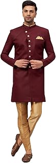 vm Men's Beige And Rose Gold Silk Blend Sherwani Set-picture-21