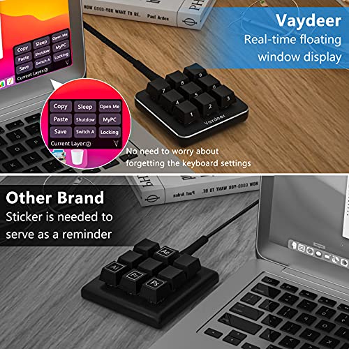 One-Handed Macro Mechanical Keyboard, Multifunctional Mechanical Gaming Keypad With 9 Fully Programmable Keys Support Nkro, Hotkeys, One-Click Start, Floating Window And Macro For Os,Windows,Vista #TOP1