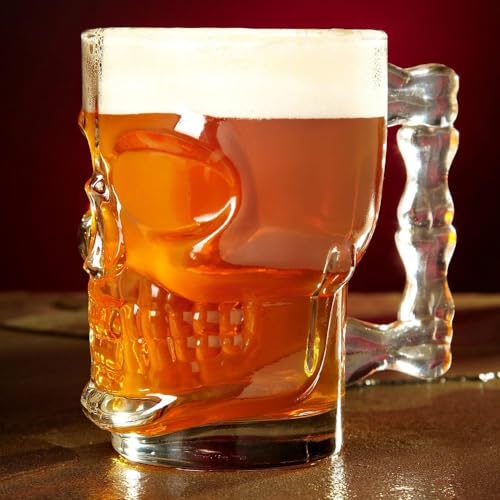 Image of Crystal Skull Glass, Clear, Gothic Style Drinking Tumbler, 500ml