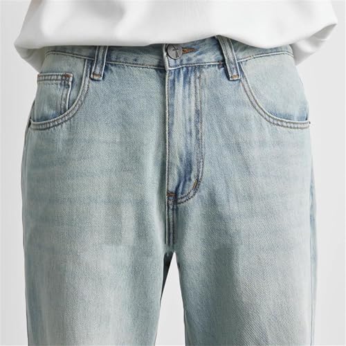 Mens Jeans Straight Summer Thin Vintage Loose Casual Wide Pants Stretch Classic Fashion Trousers4