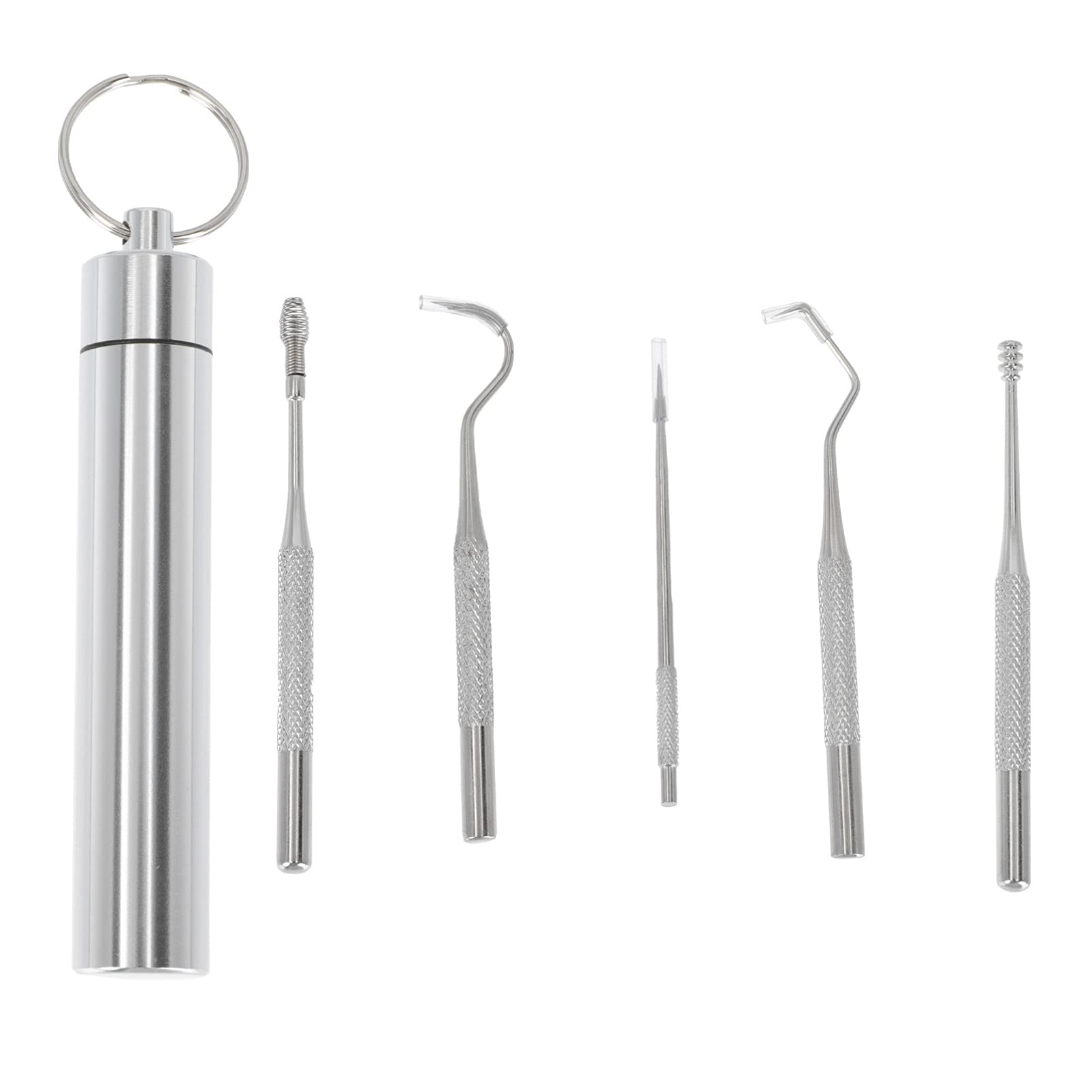 Generic Portable Plaque Stainless Steel Set Portable Mini Travel Plaque and Tartar Remover with Stain Eraser Tooth Pick Interdental Pick Oral Hygiene Tooth Kit Flossing Tool Scraper-image-20