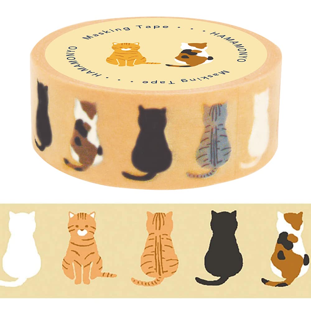 テープ・マスキングテープ Cat Amazon | 濱文様 マスキングテープ おすわり猫ならべ