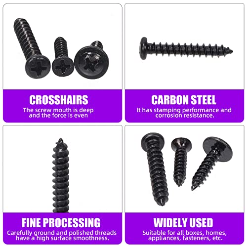 Swpeet 490Pcs #4# 6# 8 Zinc Plated Steel Wood Screws Assortment Kit, Self Drilling Screws Drywall Scews Wood Screws - Image 3
