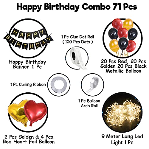 Party Propz Happy Birthday Decoration Set For Husband Wife Girlfriend