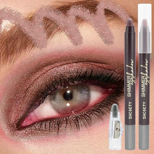 Metallic Shimmer Eyeshadow Pencils, 8 Colors Set, Creamy Long-lasting Formula (10)