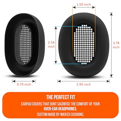 Image of WC SweatZ XM6 - Patented Silicone Earpad Sweat Covers Compatible with Sony WH-1000XM6 by Wicked Cushions | Does not fit WC PadZ XM6 XL | Sweatproof & Easily Washable | Black