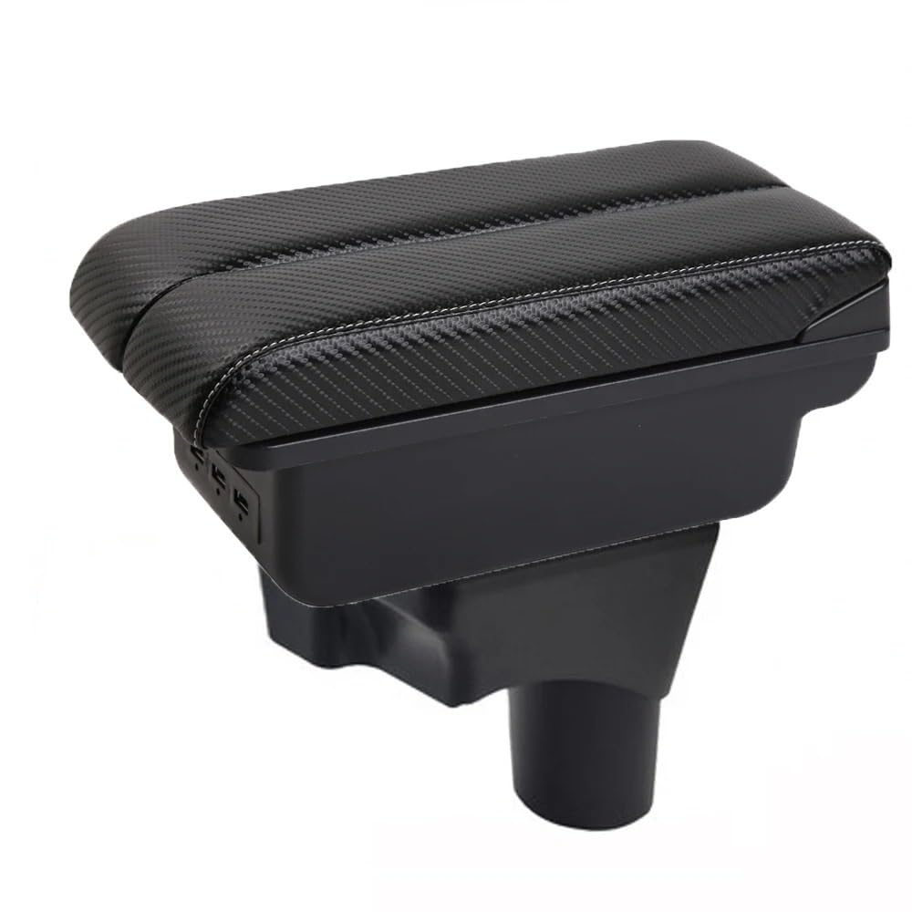 UMDJJU For Sunny For March For Micra Car Armrest Box Accessorie Storage Parts Dedicated Interior Retrofit Elbow Support For Drivers Car Centre Console Armrest Box(C-3USB-White line)