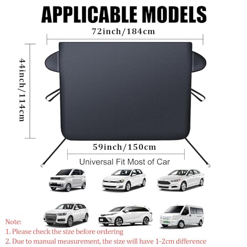 Image of 360 All-Weather Windshield Ice Cover, Car Windshield Cover for Ice and Snow, Waterproof, Side Mirror Protector, Fits for Most Standard Cars & SUV (Large)