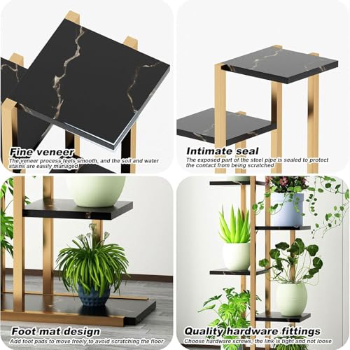 Étagère d'angle pour plantes design en métal noir pour décoration raffinée - 6