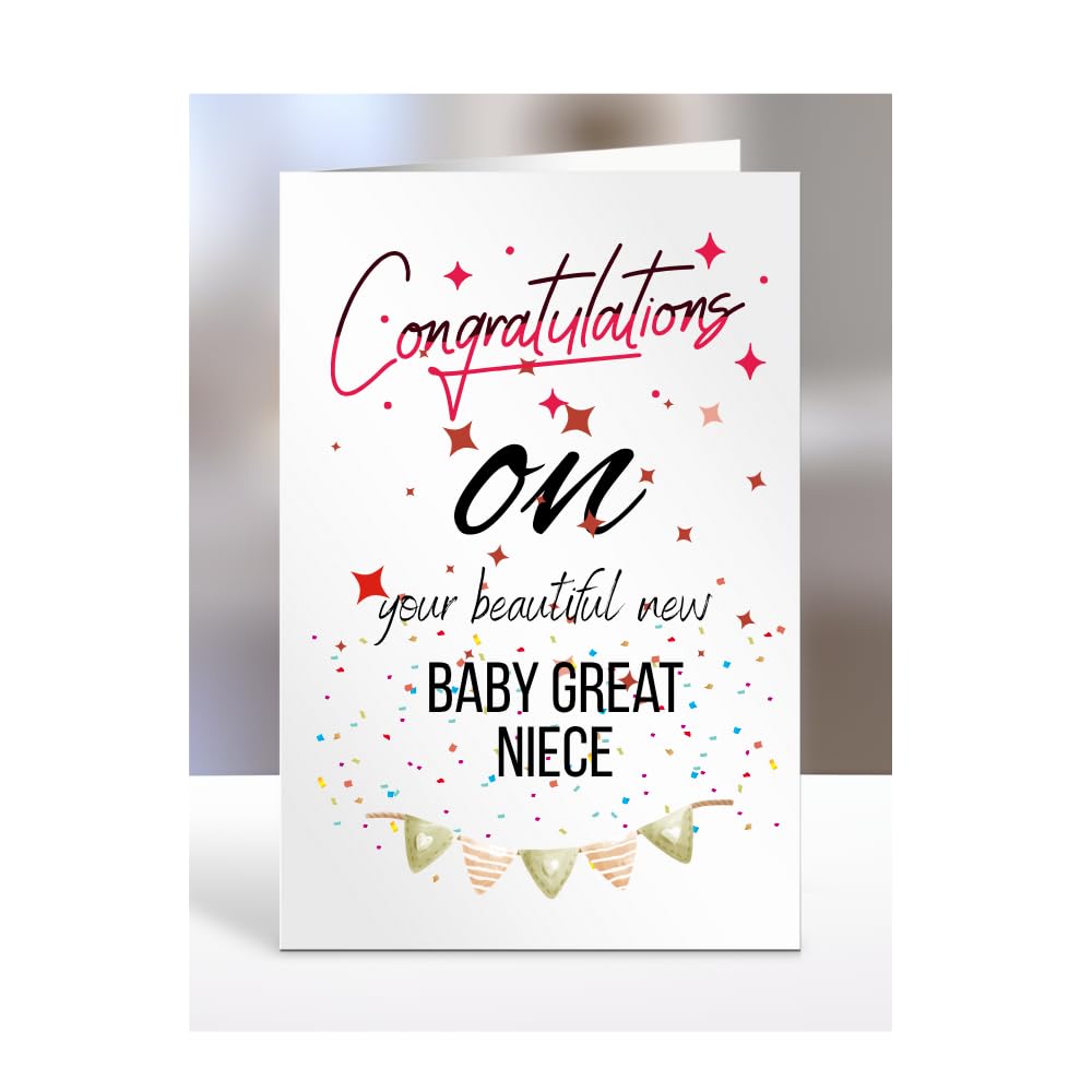 Congratulations on your beautiful new baby great niece card gifts for daughter, sister, daughter in law, son, son inlaw, niece, nephew, grandson, brother, A5-119_35