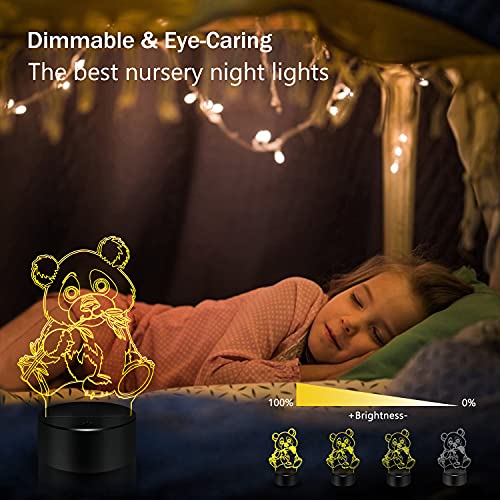 Image of BASSI Panda Gift Panda Lamp for Kids, 16 Colors Changing Remote Control Night Light Panda Toy - Birthday for Boys Girls Age 3 4 5 6 7 8 9 Teenages