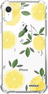 Evetane Coque Compatible avec iPhone XR Silicone Coins antichocs Solide Protection complète Resistant Citrons Motif Ecritu...