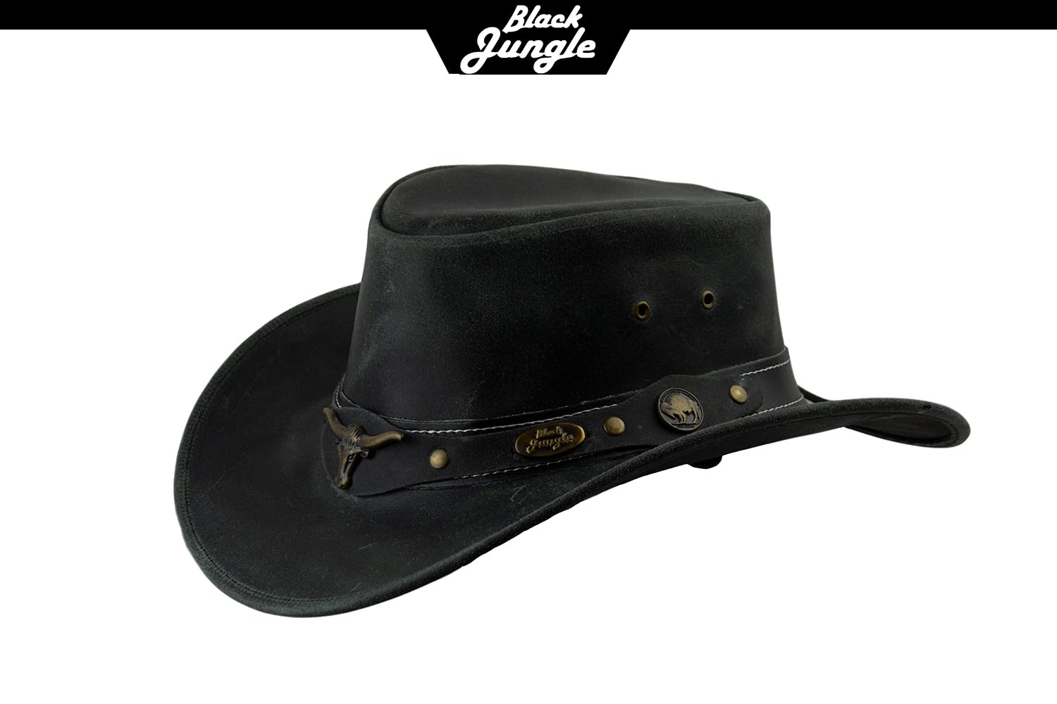 Black Jungle Eldorado Chapeau de cowboy en cuir style western australien