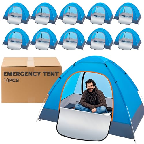 Wowangce 10 Pcs Camping Tents for Homeless Bulk Homeless Backpacking Supplies 2 Person Pop up Adult Waterproof Instant Easy Setup Tent for Hiking, Outdoor, Travel, Camping, Donation