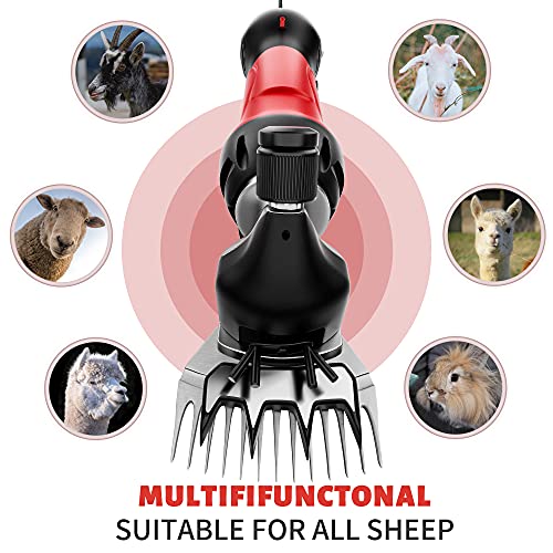 Image of Unisex Pets 2023 Upgraded Sheep Shears 500W, Professional Electric Hair Clipper Sheep Clippers, Farm Livestock Grooming Kit, 6 Speed Heavy Duty Electric Shears For Thick Coat Animal, Multicolor