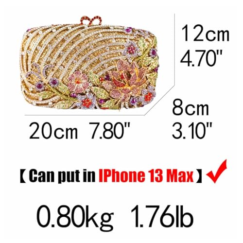 Image of Luxury Crystal Clutch Purse for Women Rhinestone Handbag Formal Party Evening Bag Sparkly Bridal Flower Purse