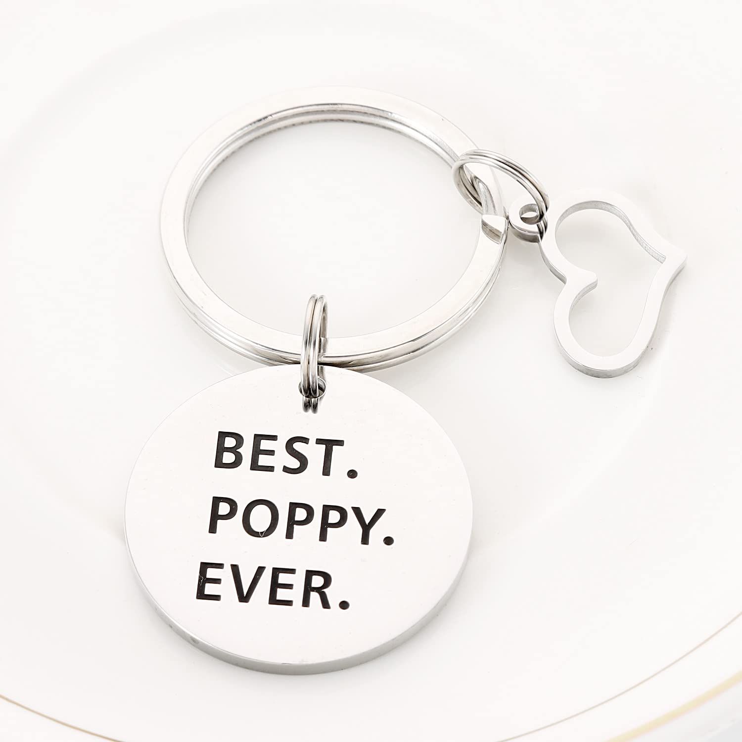 HUTIMY Poppy Gifts Keychain for Men - Poppy Charm Merch - Worlds Best Pappy Stuff Present