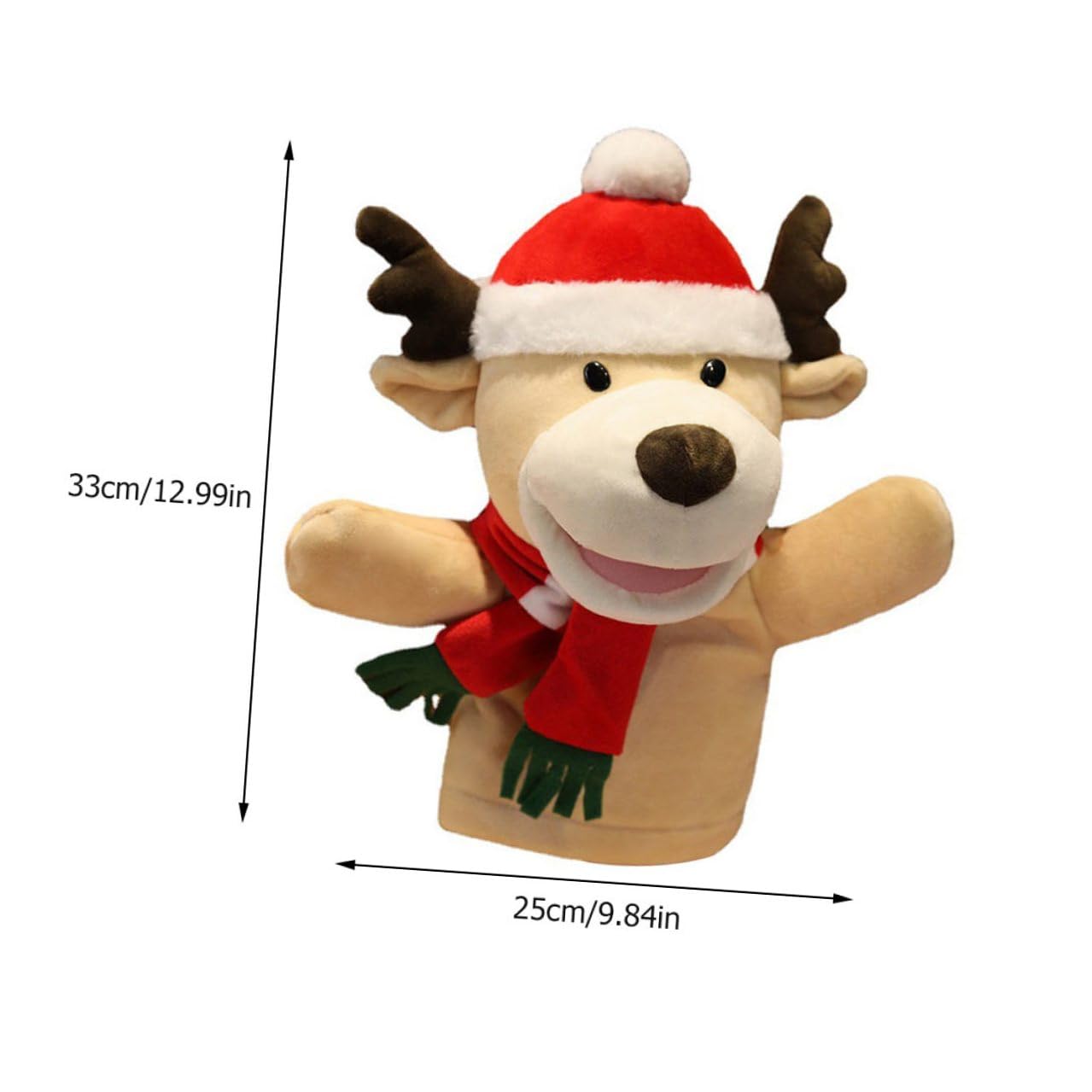 Juguetes de Peluche Marioneta de Mano de Ciervo Delicada Juguete de Dedo Navideño Interactivos Fiesta de Navidad