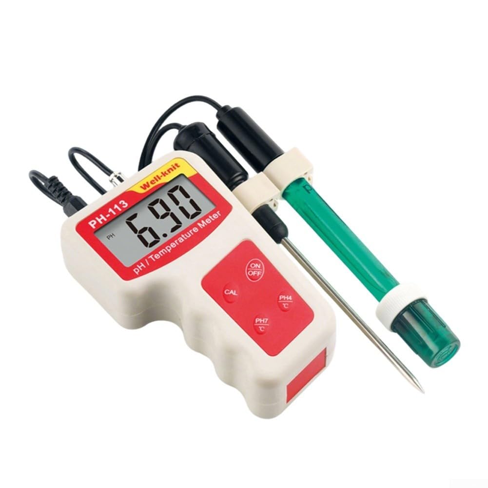 Digital PH-Meter Mit Temperaturtester 0-14 PH Aquarium | ±0,02 Genauigkeit, für atc 0-50°C, Großes LCD, ABS, Kompakt Für Fischbecken, Teich, Hydrokultur